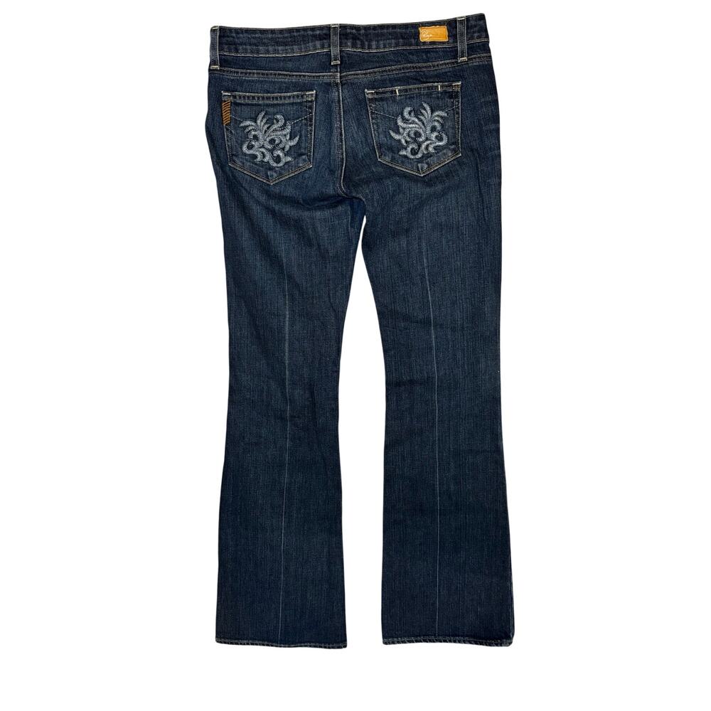 Paige Laurel Canyon Y2K Embroidered Bootcut Jeans Dark Wash Made in USA Size 29